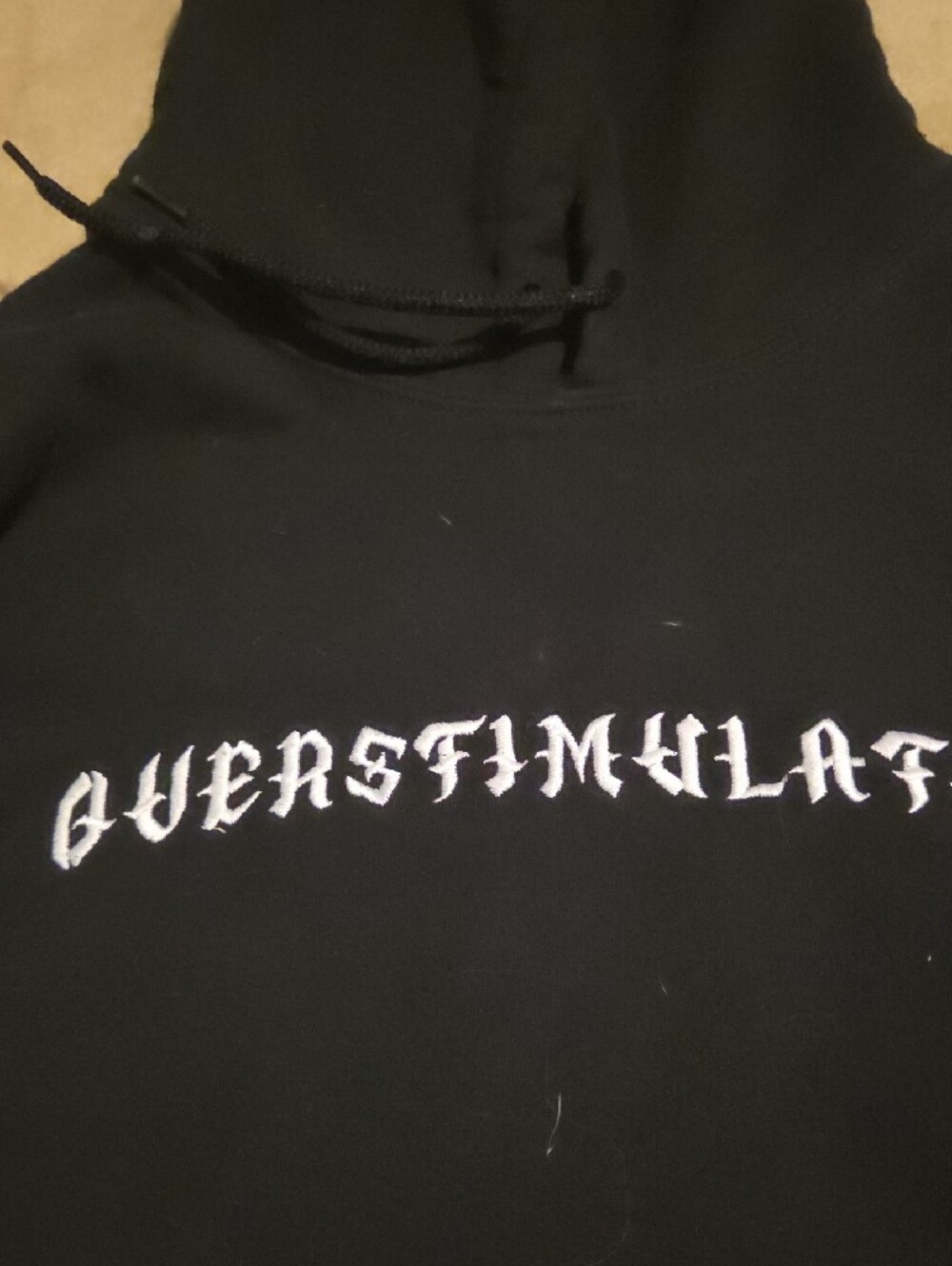 Black Graphic Hoodie with Front Script - Picture 2 of 5